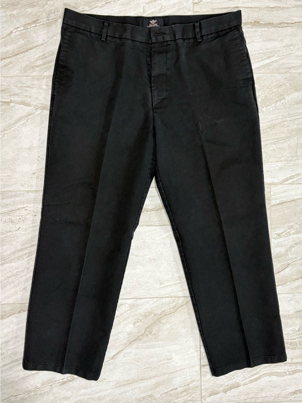 Dockers Men's Black Chinos with White Pinstripes - 38x28